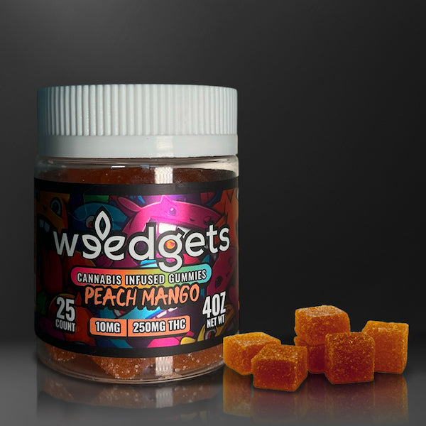 Delta 9 THC Gummies | Peach Mango | Weedgets Delta 9 THC Gummies | Peach Mango | Weedgets
