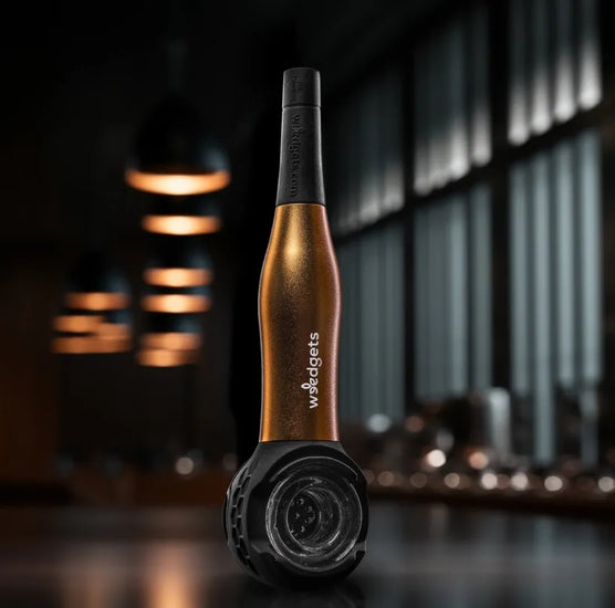 a vertical gold Maze-X Pipe