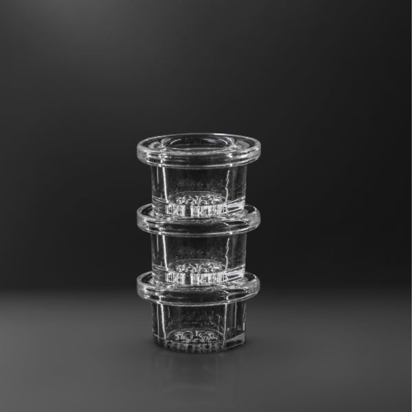 4 TOBACCO PIPE W/ GLASS BOWL - BOROSILICATE GLASS - STASH