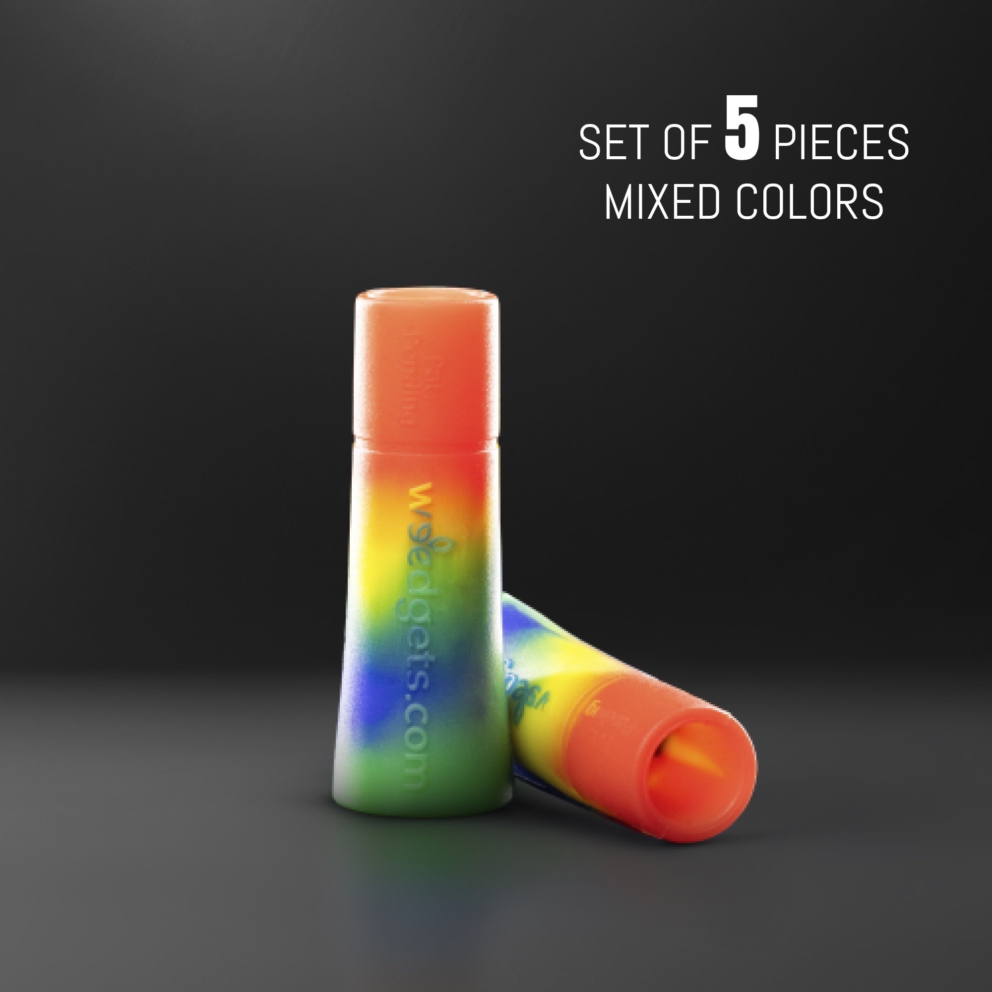 2 multi-colored, small tic-toke joint filter tips