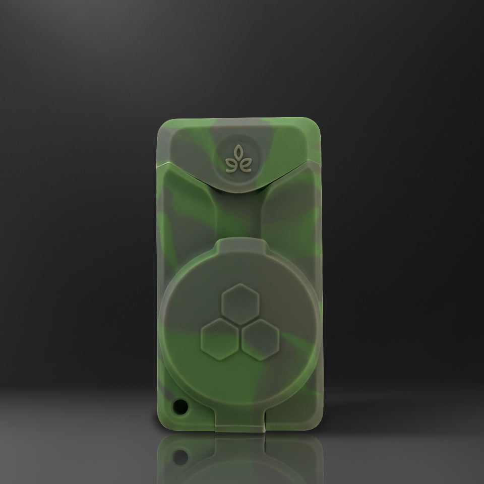 army green camo dugout case for the X7 One-Hitter Pipe with a logo
